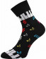 Ponožky Boma IVANA 54, noty, klaviatura, barva černá