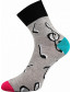 Ponožky Boma IVANA 54, noty, barva šedá melé