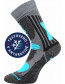 Dětské sportovní ponožky VoXX VISION, světle šedá s tyrkysovými detaily