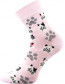 Ponožky Boma Xantipa 59, vzor kočky, barva růžová