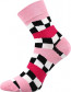 Ponožky Boma IVANA 56, geometrické vzory, barva růžová