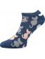 Dámské ponožky Boma Piki 54, vzor kočky, barva jeans melé