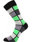 Pánské ponožky Lonka WEAREL 024, mix A, černý lem, kostky v šedé a zelené