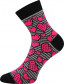 Ponožky Boma IVANA 59, srdíčka v barvě magenta
