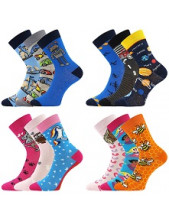 Dětské ponožky Boma 057-21-43 12/XII - balení 3 různé páry v barevném mixu