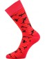 WEAREL 011 společenské ponožky Lonka, žraloci a proužky, červená